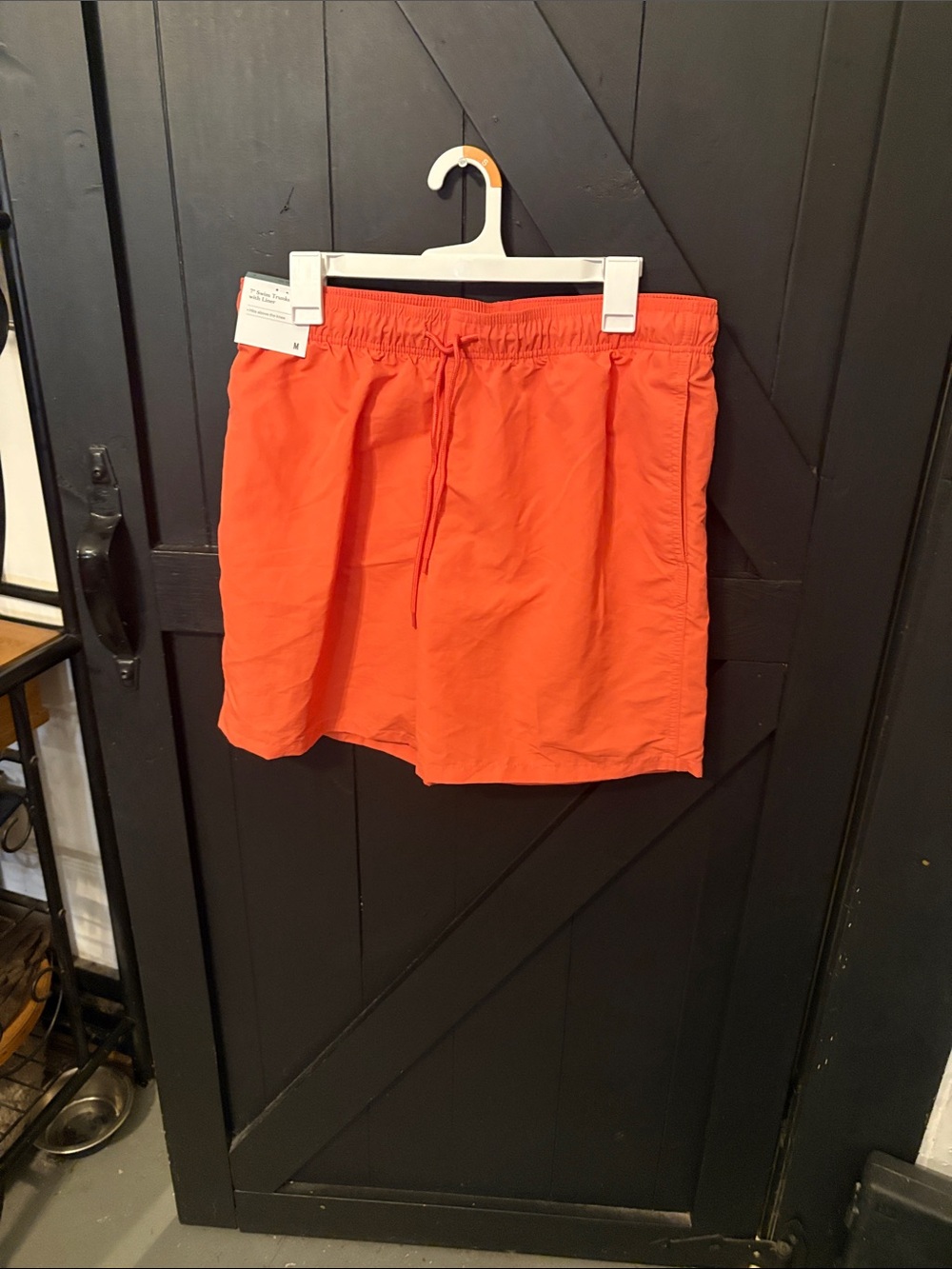 Goodfellow & Co Orange Elastic-Waist Swim Trunks